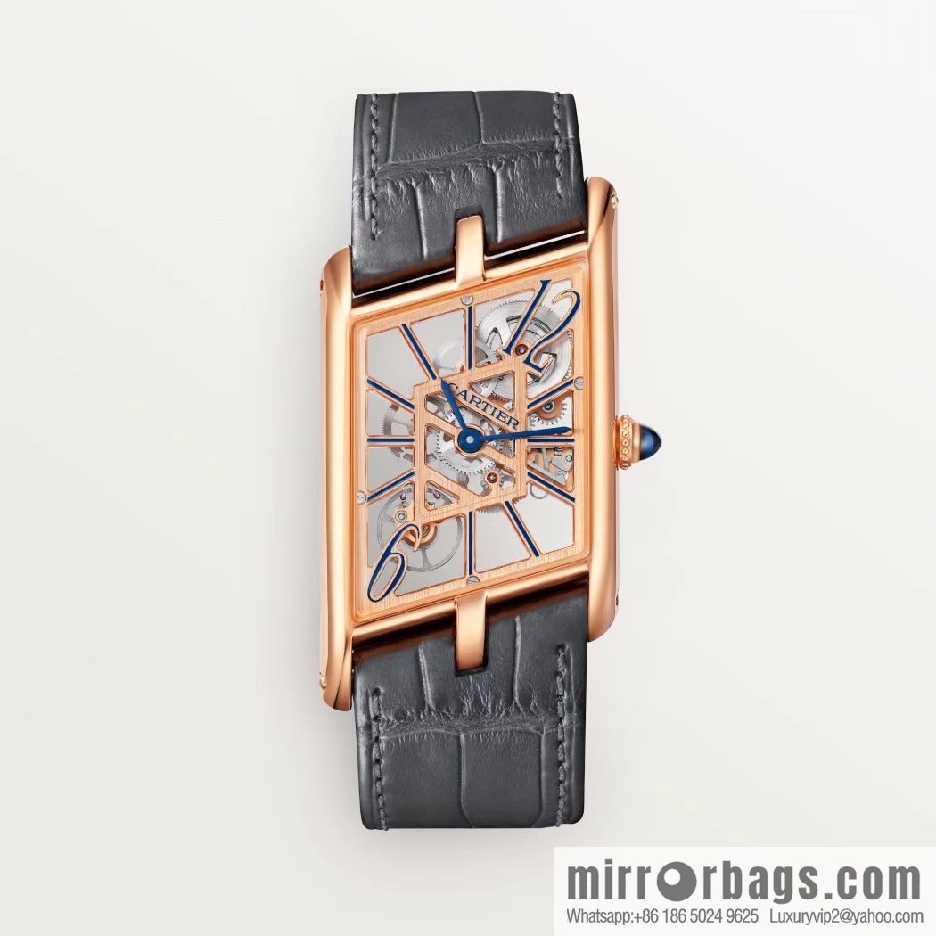 Cartier CARTIER tank hollow series HPI01370 X43 size 47 * 36 thick 7.82mm equipped with quartz movement watch imported from Switzerland
