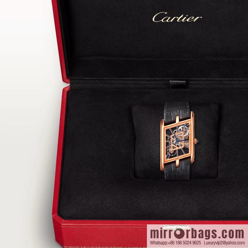 Cartier CARTIER tank hollow series HPI01370 X43 size 47 * 36 thick 7.82mm equipped with quartz movement watch imported from Switzerland