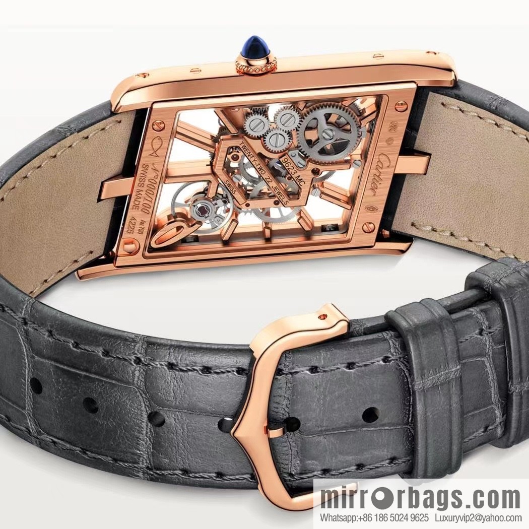 Cartier CARTIER tank hollow series HPI01370 X43 size 47 * 36 thick 7.82mm equipped with quartz movement watch imported from Switzerland