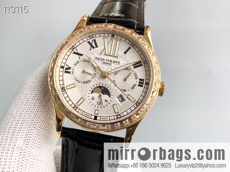 Patek Philippe Complex Series Six-Pin Men's Watch Original Imported 9100 Weeks and Months Moon Phase Kinetic Energy Function Movement Mechanical Watch