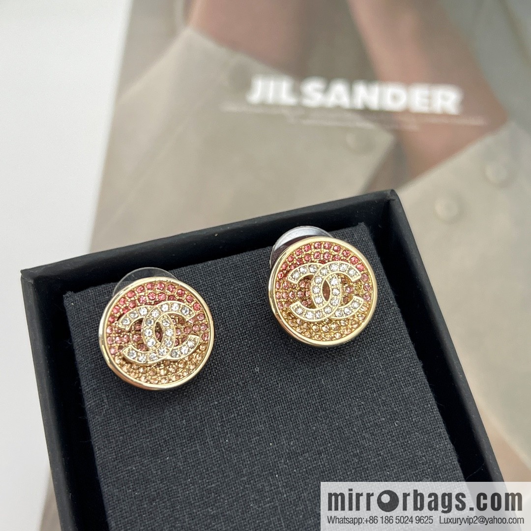 New ☑️ Chanel double c pink diamond stud earrings