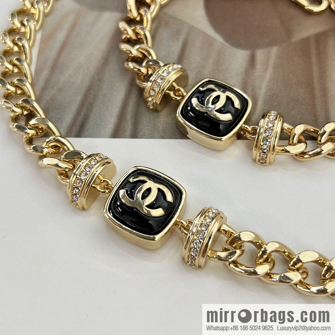 New ☑️ Chanel double c square necklace bracelet