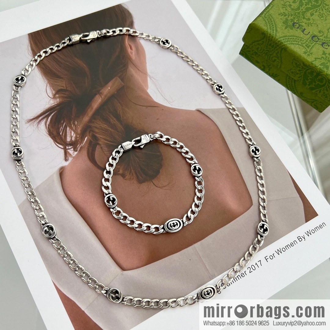 New Gucci Gucci double G chain strap necklace bracelet