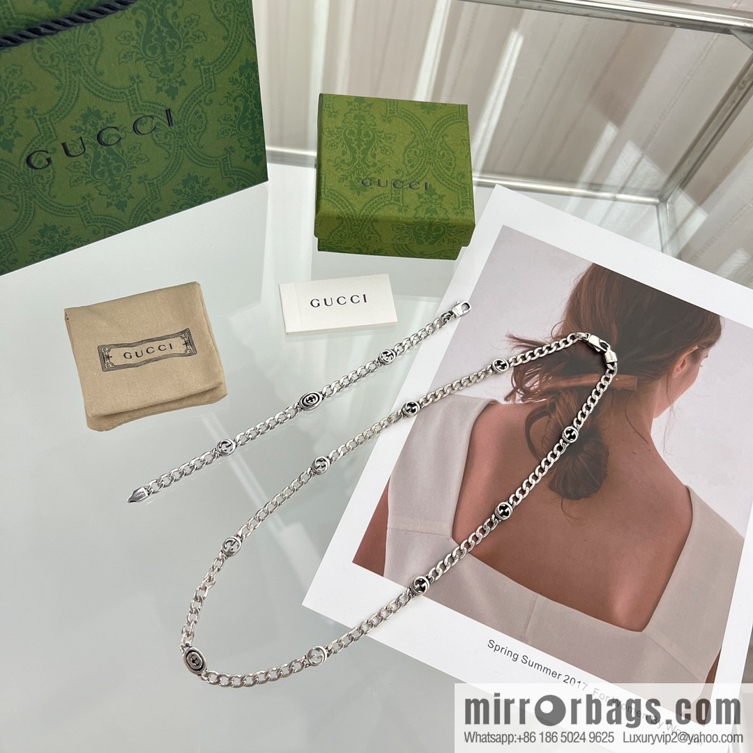 New Gucci Gucci double G chain strap necklace bracelet