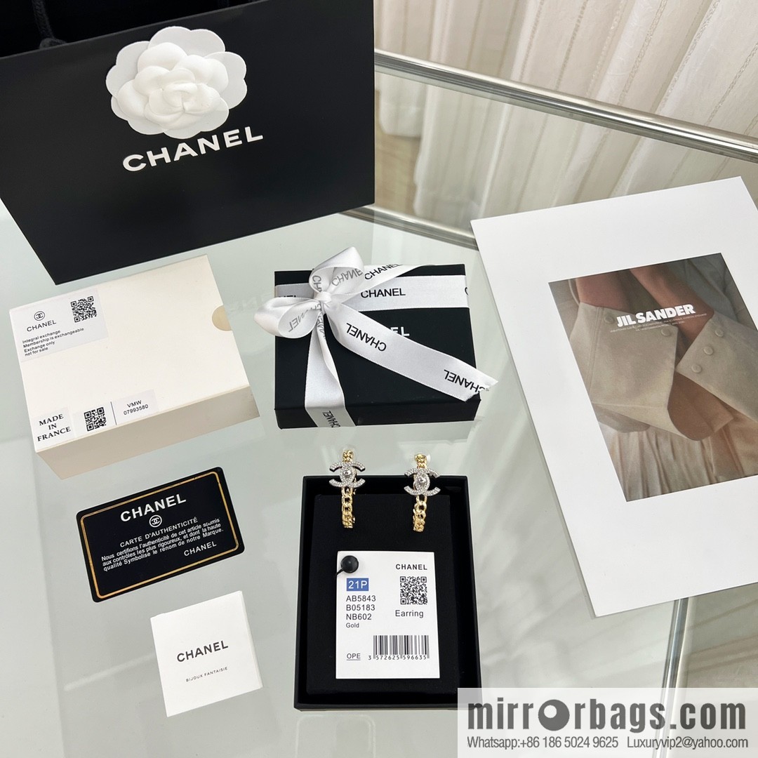 New ☑️ Chanel double c full diamond stud earrings