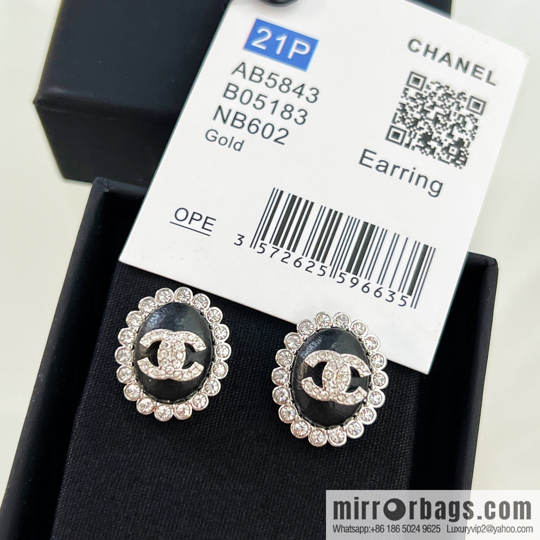 New ☑️ Chanel double c oval stud earrings