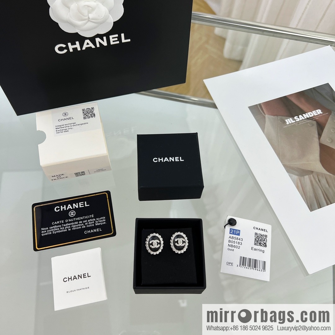 New ☑️ Chanel double c oval stud earrings
