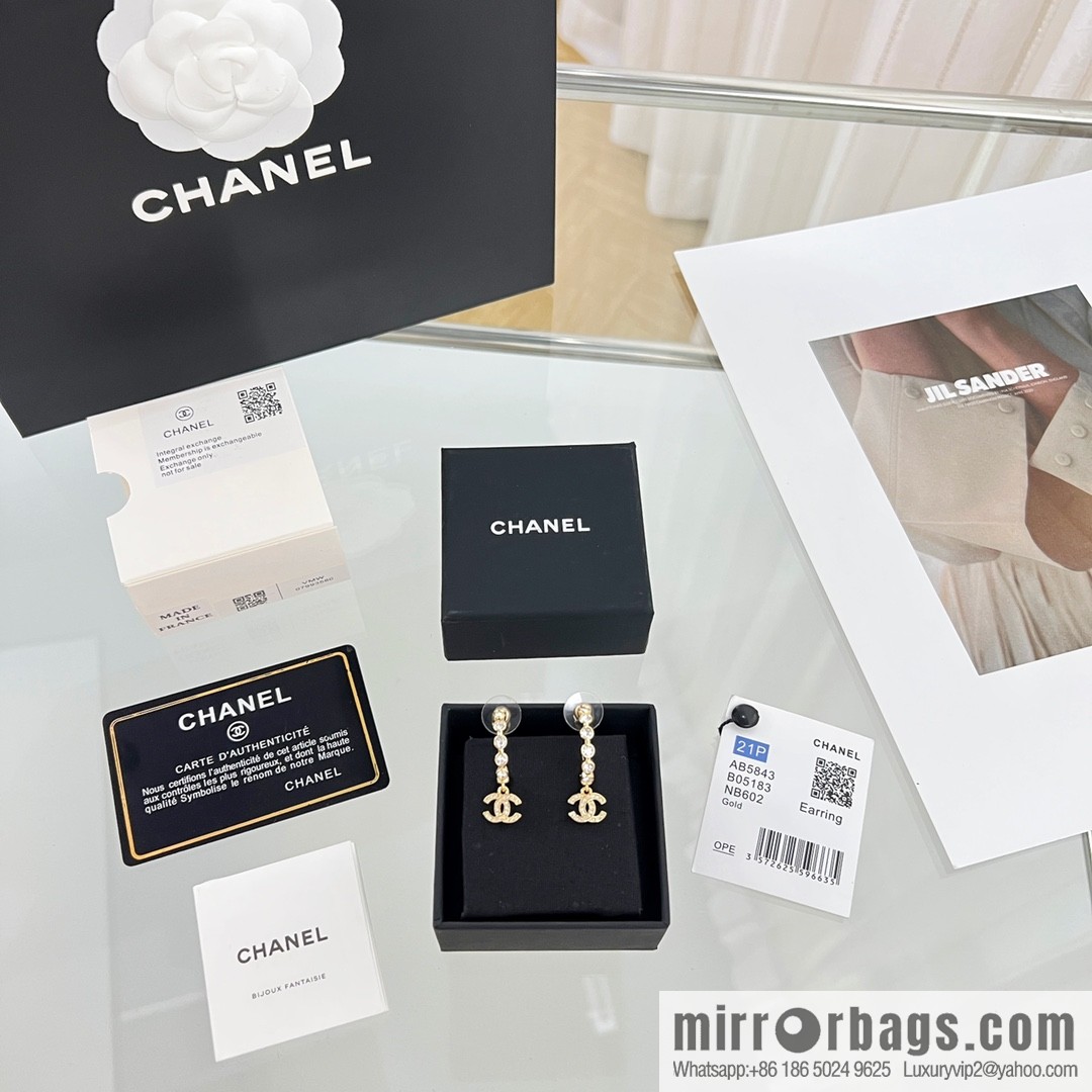 New ☑️ Chanel c2 double c full diamond stud earrings