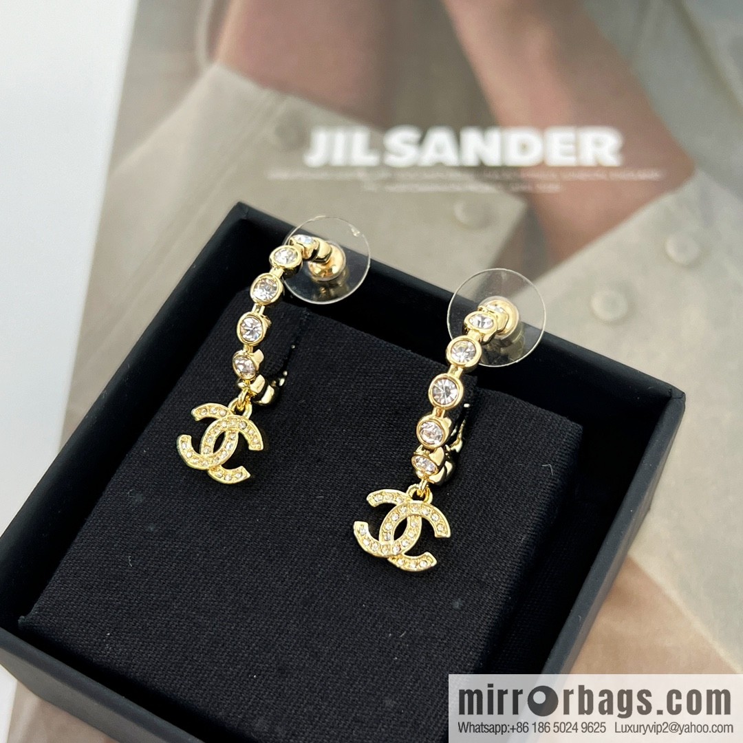 New ☑️ Chanel c2 double c full diamond stud earrings