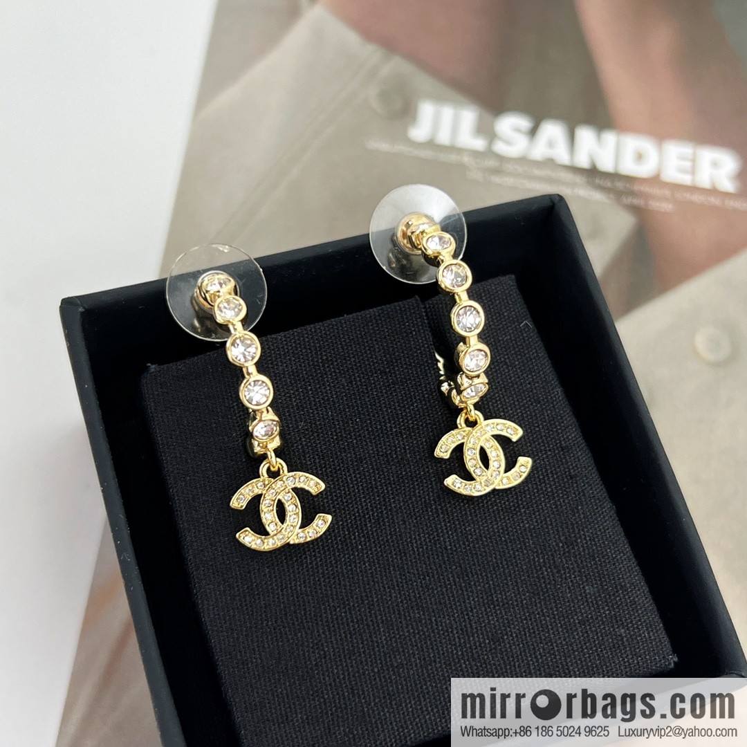 New ☑️ Chanel c2 double c full diamond stud earrings