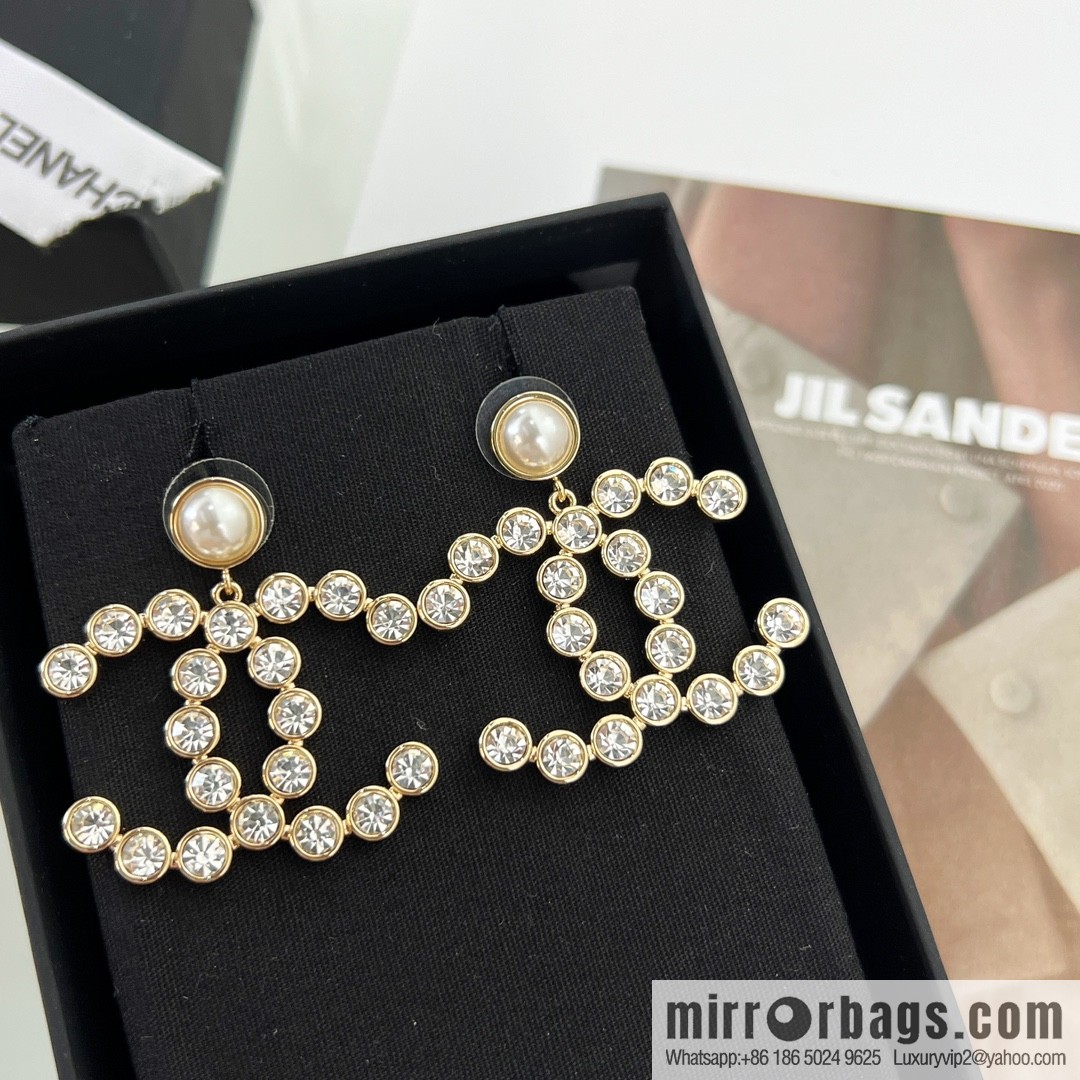 New ☑️ Chanel c2 double c full diamond stud earrings
