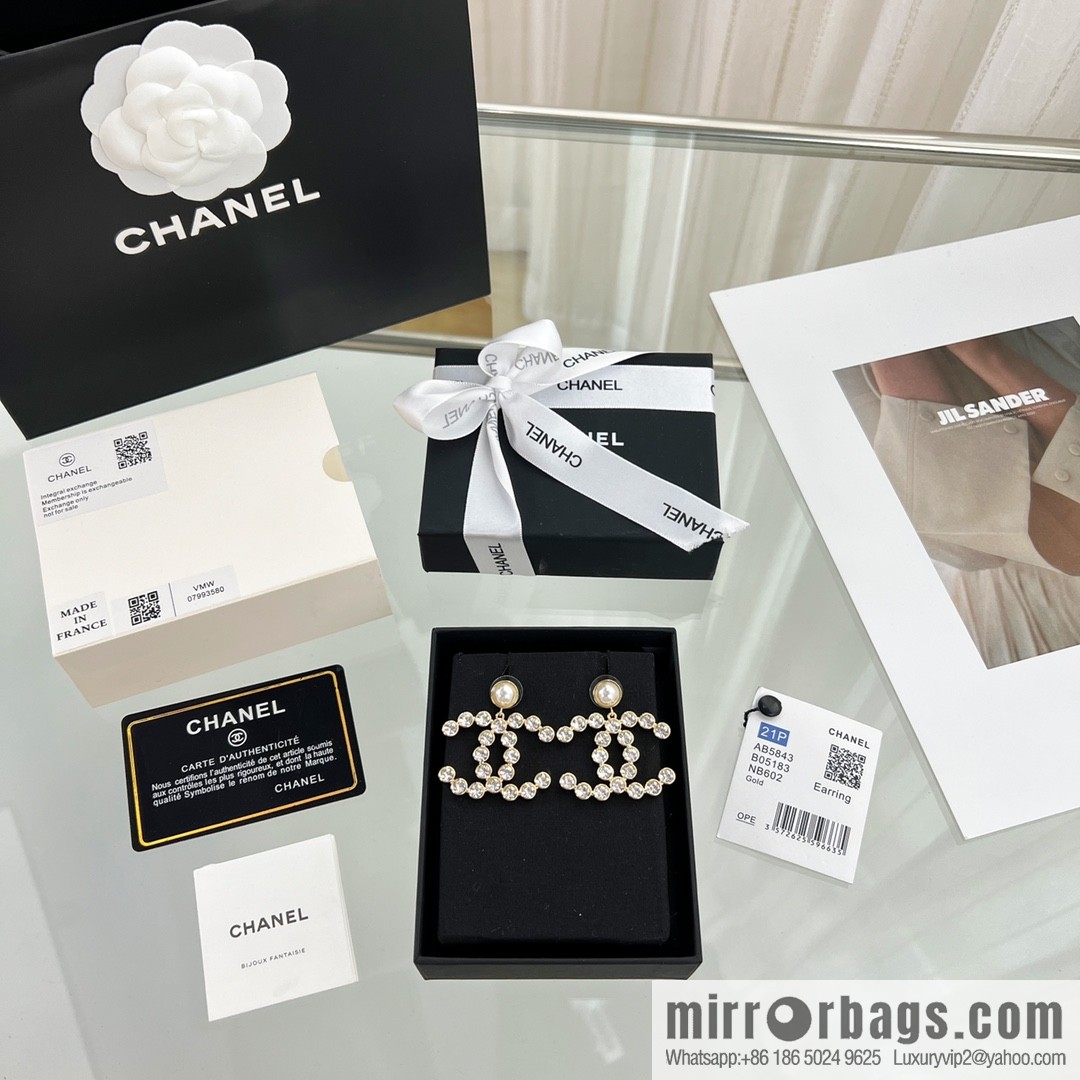 New ☑️ Chanel c2 double c full diamond stud earrings