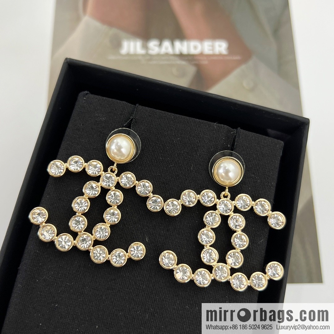 New ☑️ Chanel c2 double c full diamond stud earrings