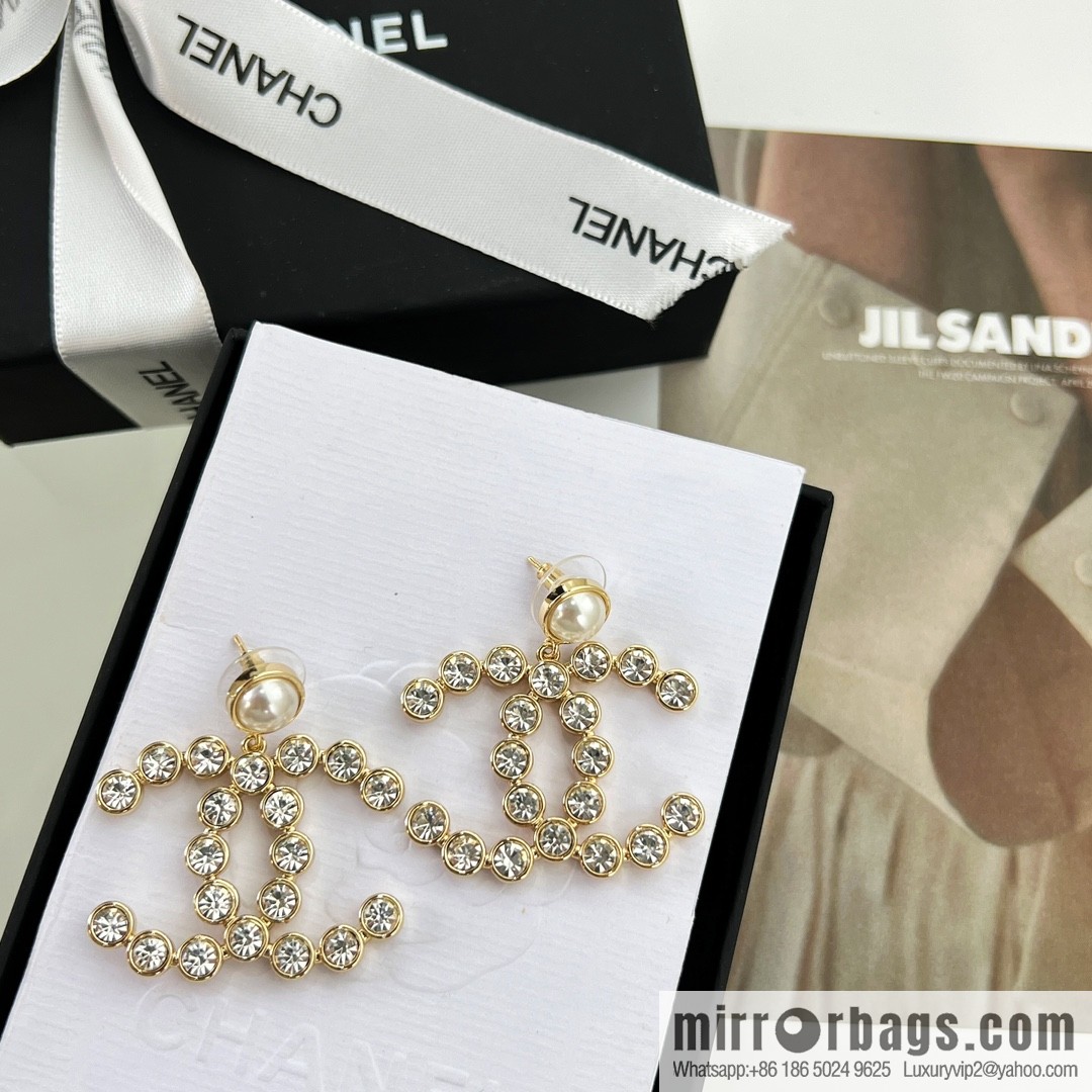 New ☑️ Chanel c2 double c full diamond stud earrings