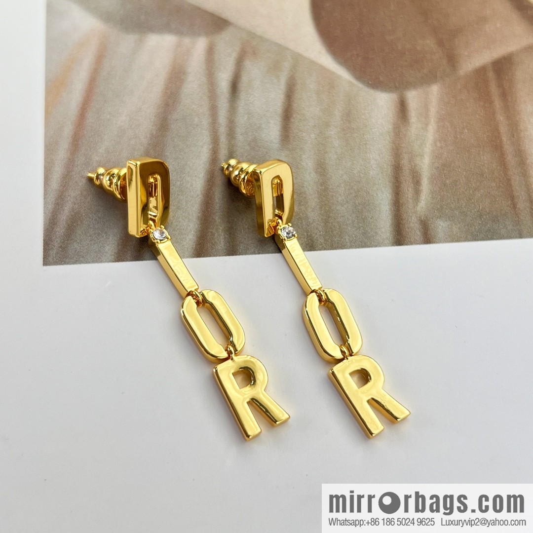 New ☑️ Dior gold letter fringed earrings