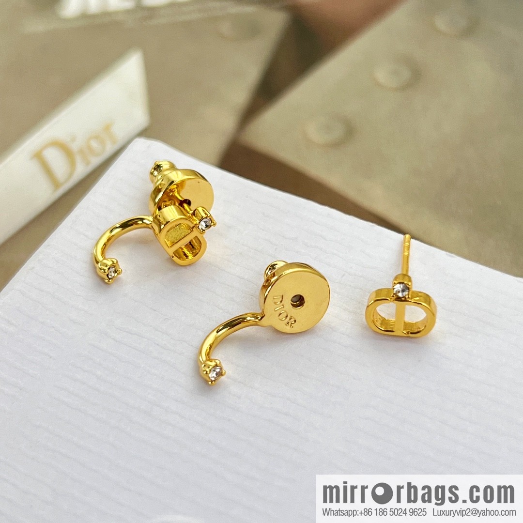 New ☑️ Dior gold cd stud earrings