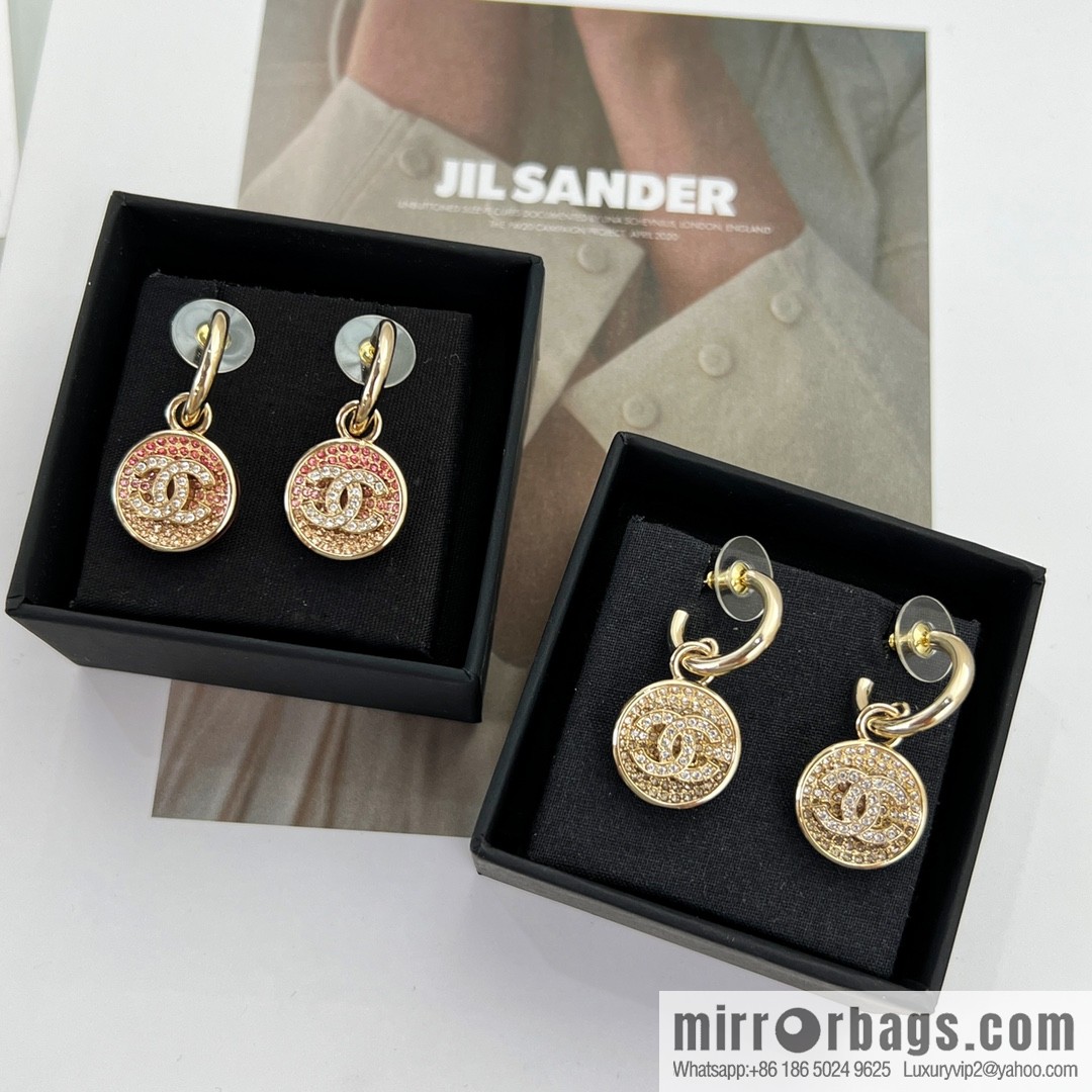 New ☑️ Chanel c2 double c round full diamond stud earrings