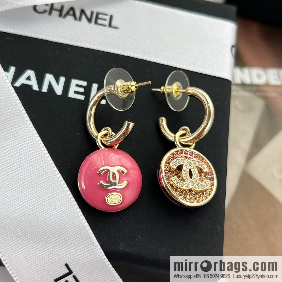 New ☑️ Chanel c2 double c round full diamond stud earrings