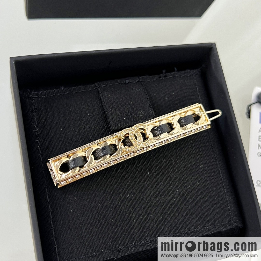 New ☑️ Chanel double c black leather rope hairpin hairpin