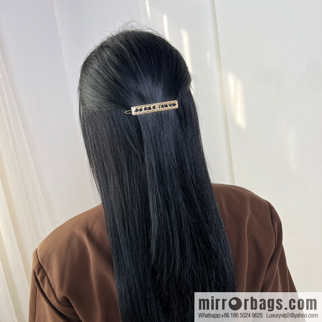 New ☑️ Chanel double c black leather rope hairpin hairpin