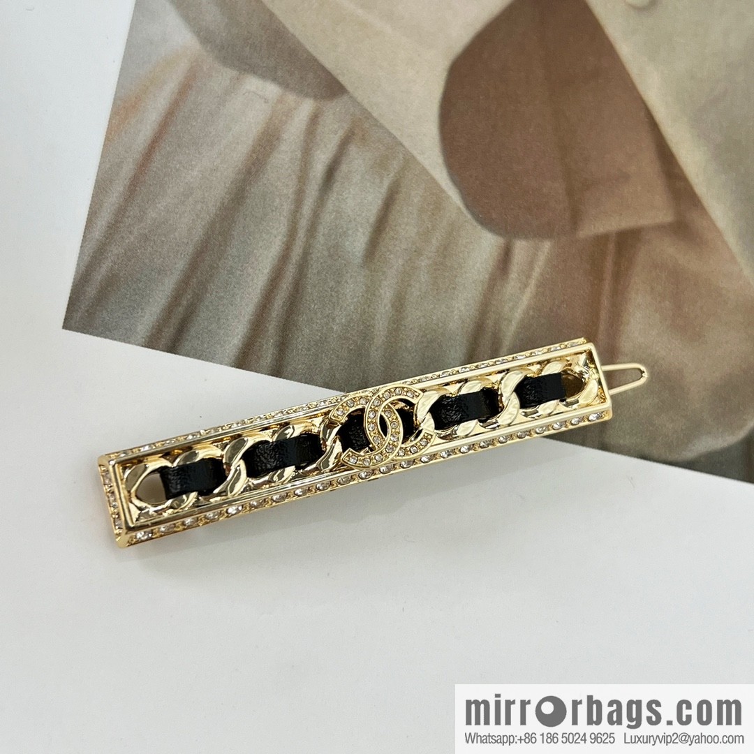 New ☑️ Chanel double c black leather rope hairpin hairpin