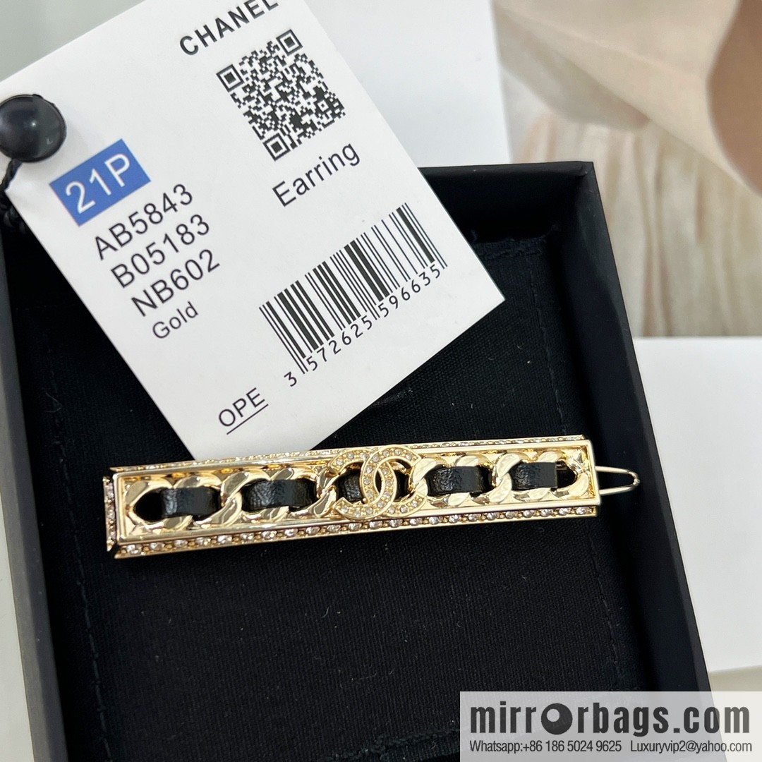 New ☑️ Chanel double c black leather rope hairpin hairpin