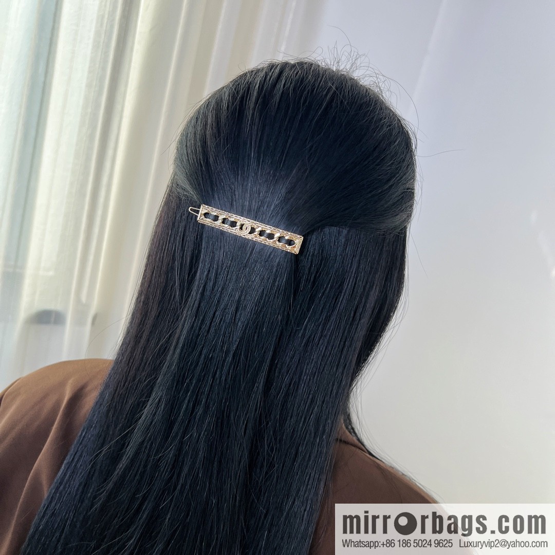 New ☑️ Chanel double c black leather rope hairpin hairpin