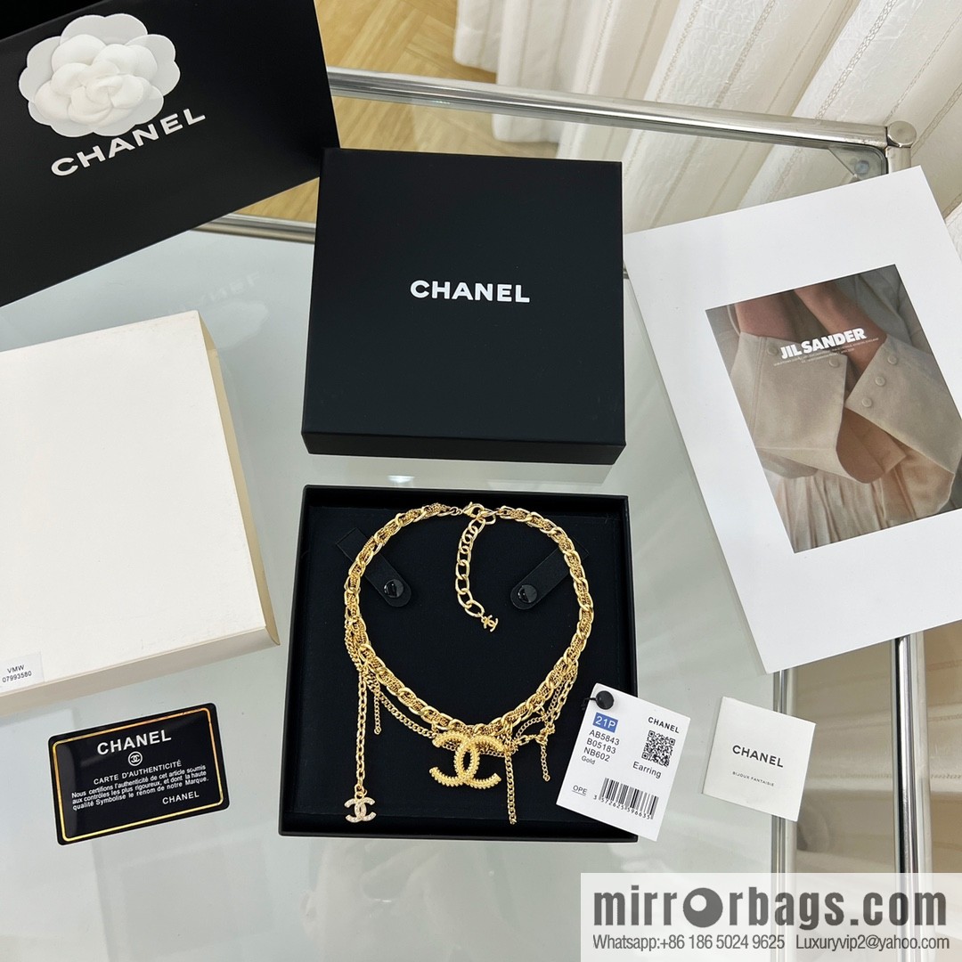 New ☑️ Chanel double c fringe necklace