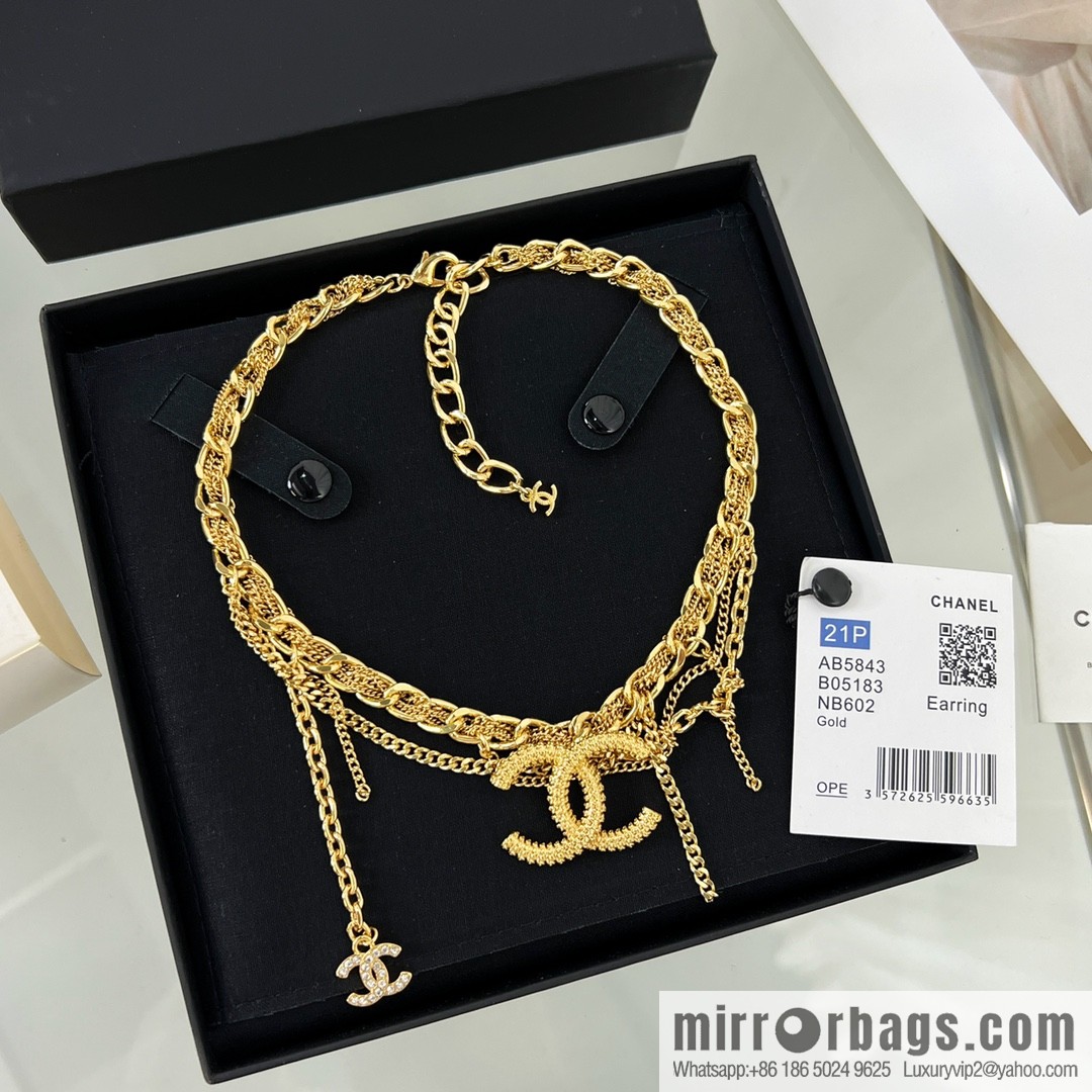 New ☑️ Chanel double c fringe necklace