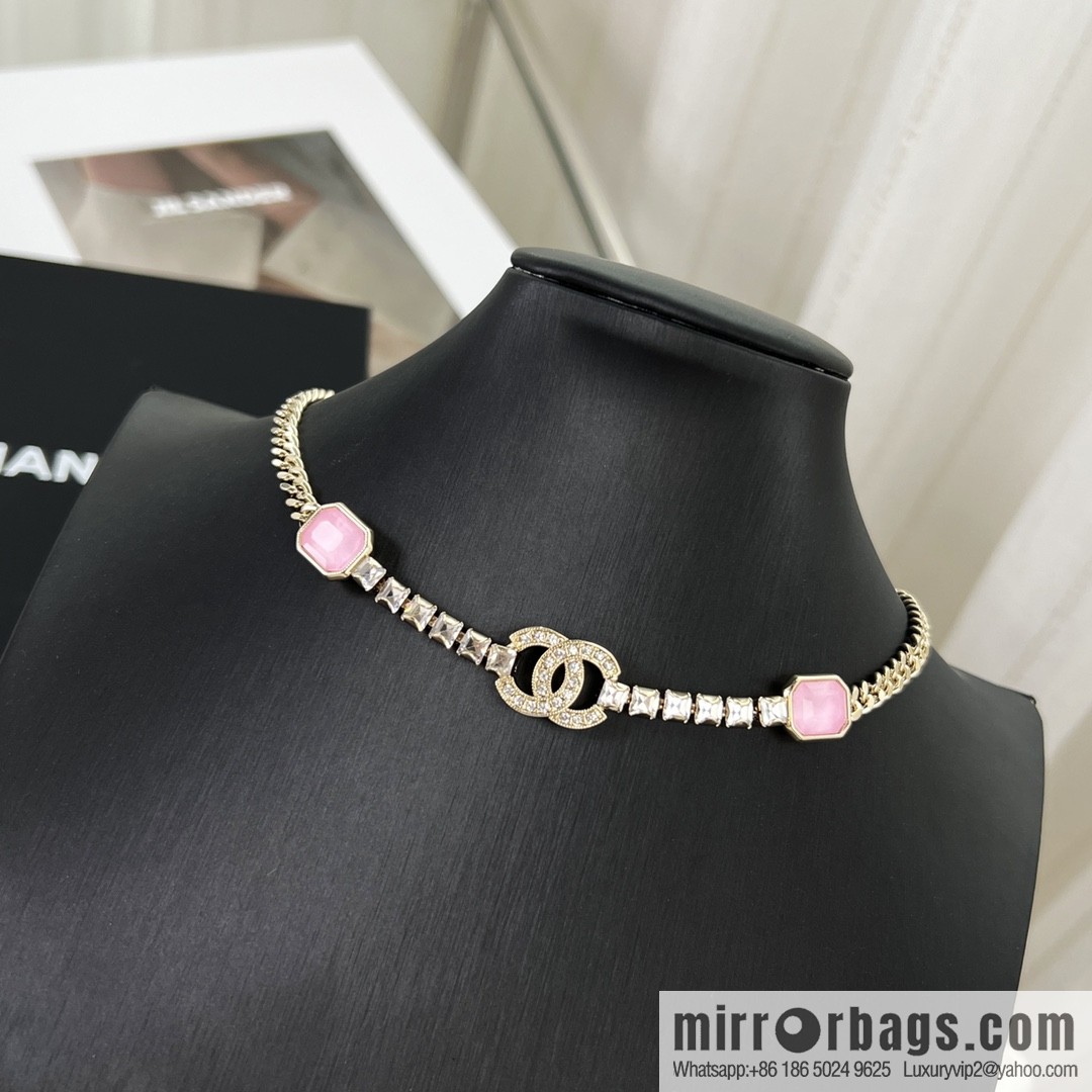 New ☑️ Chanel double c pink diamond necklace
