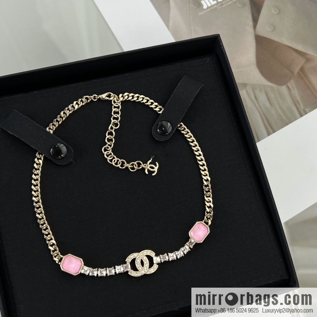 New ☑️ Chanel double c pink diamond necklace