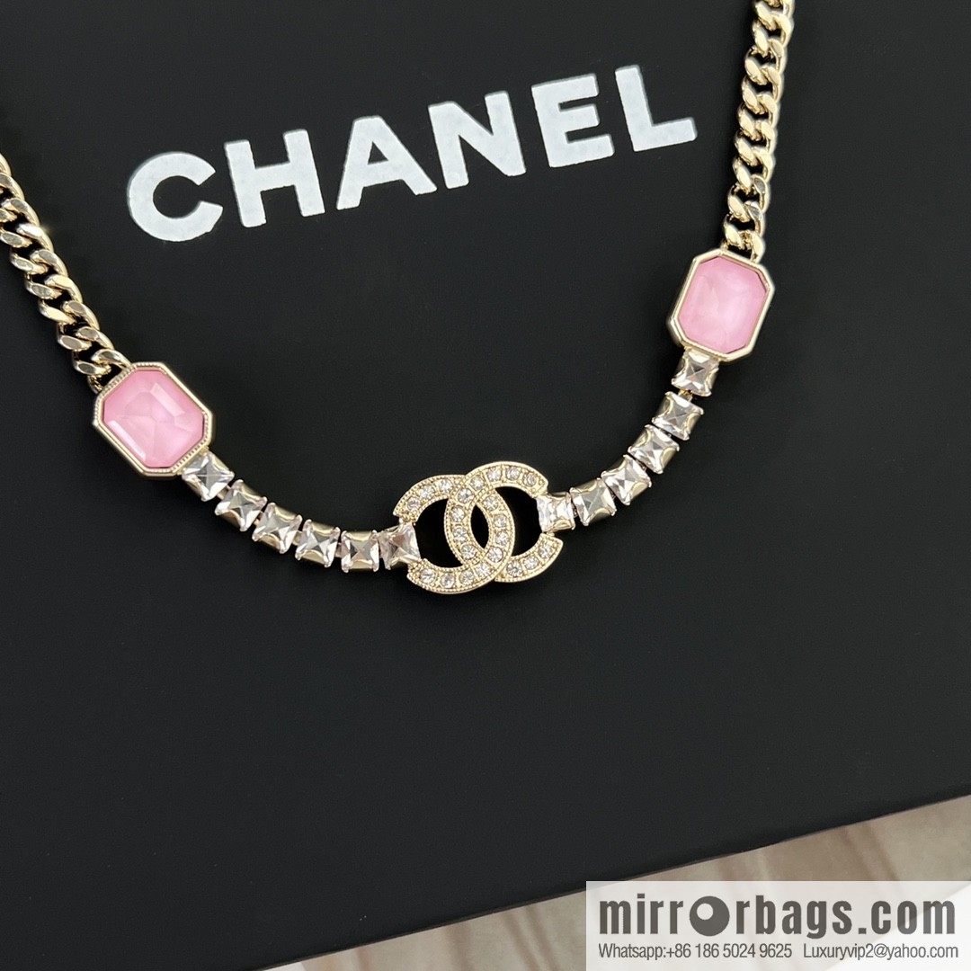 New ☑️ Chanel double c pink diamond necklace