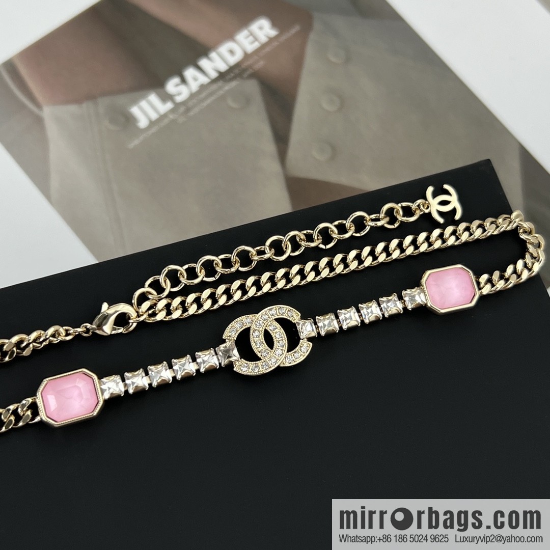 New ☑️ Chanel double c pink diamond necklace