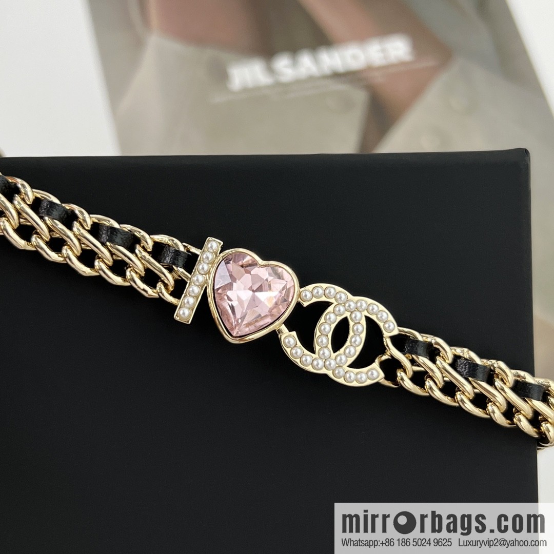 New ☑️ Chanel double c love black leather rope necklace