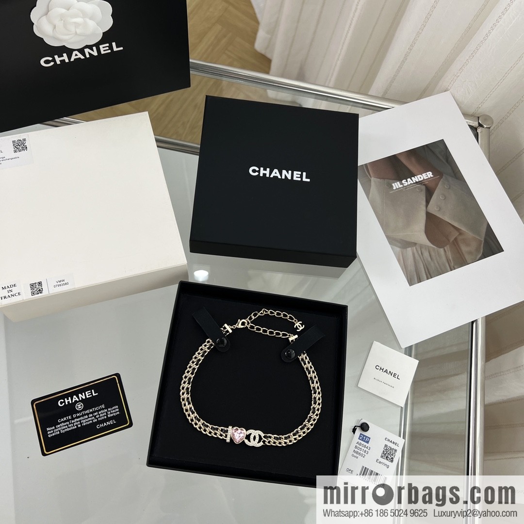 New ☑️ Chanel double c love black leather rope necklace