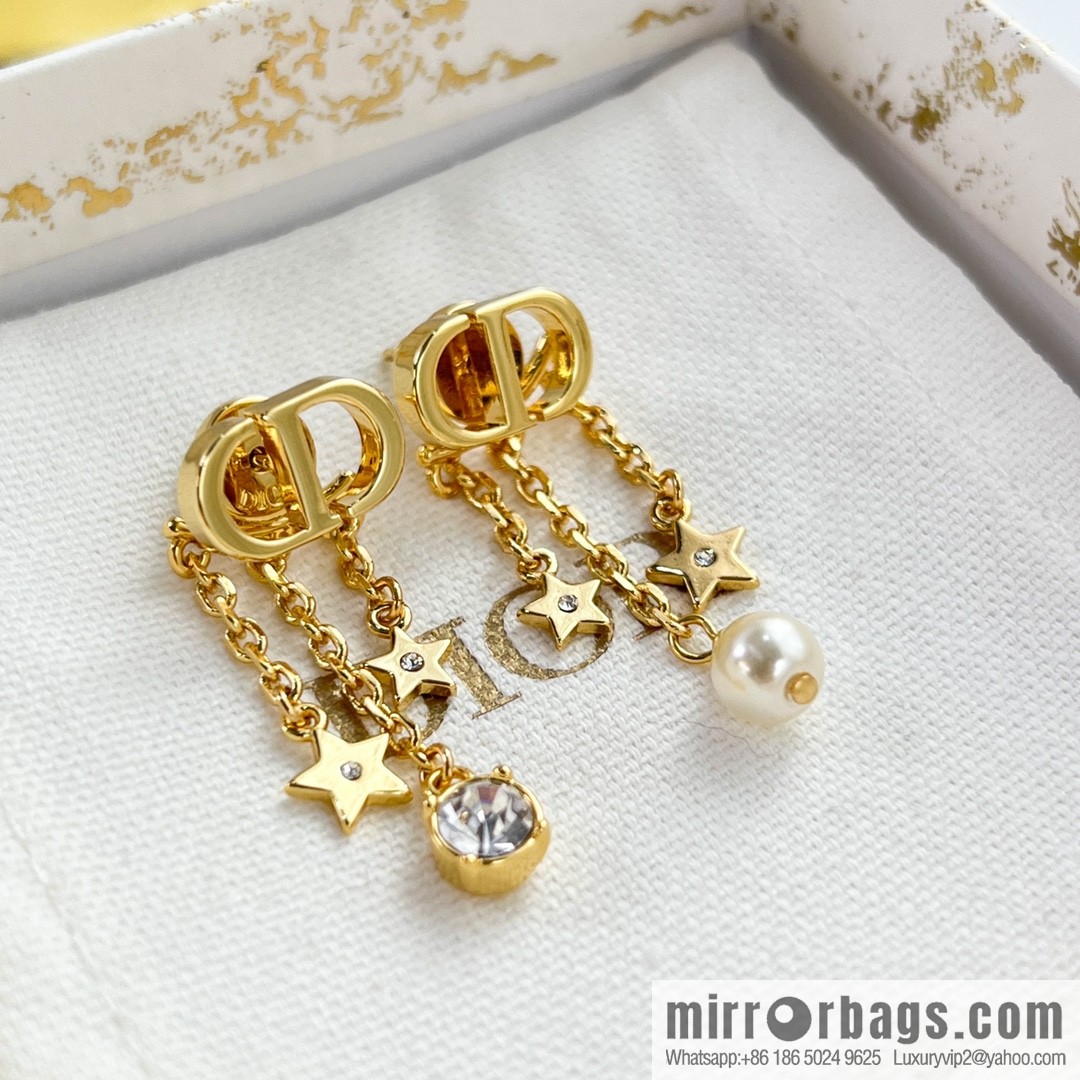 New ☑️ Dior CD star pearl stud earrings
