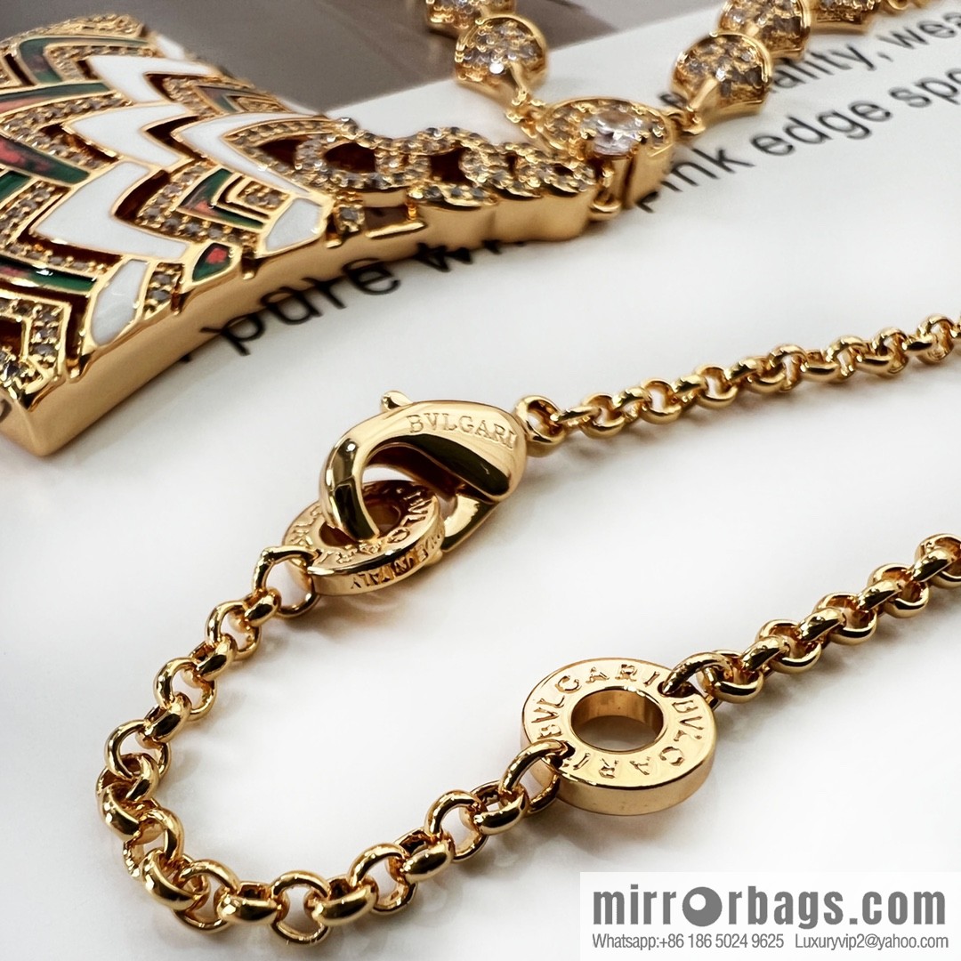 BVLGARI Bulgari new SERPENTI series colorful fan necklace