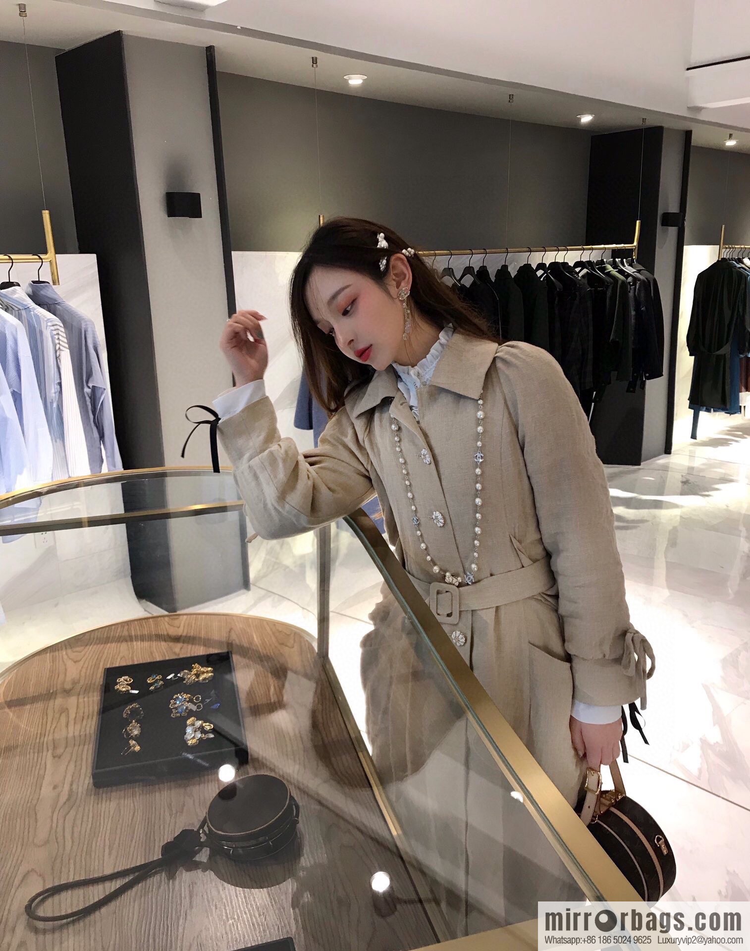 New ☑️ Chanel double c pearl necklace sweater chain