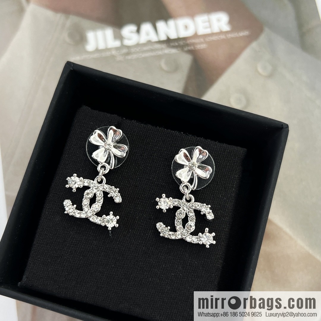 New ☑️ Chanel c1 double c four-leaf clover stud earrings