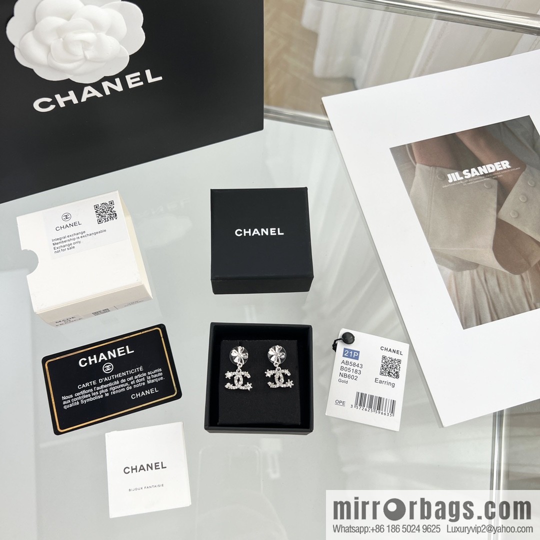 New ☑️ Chanel c1 double c four-leaf clover stud earrings