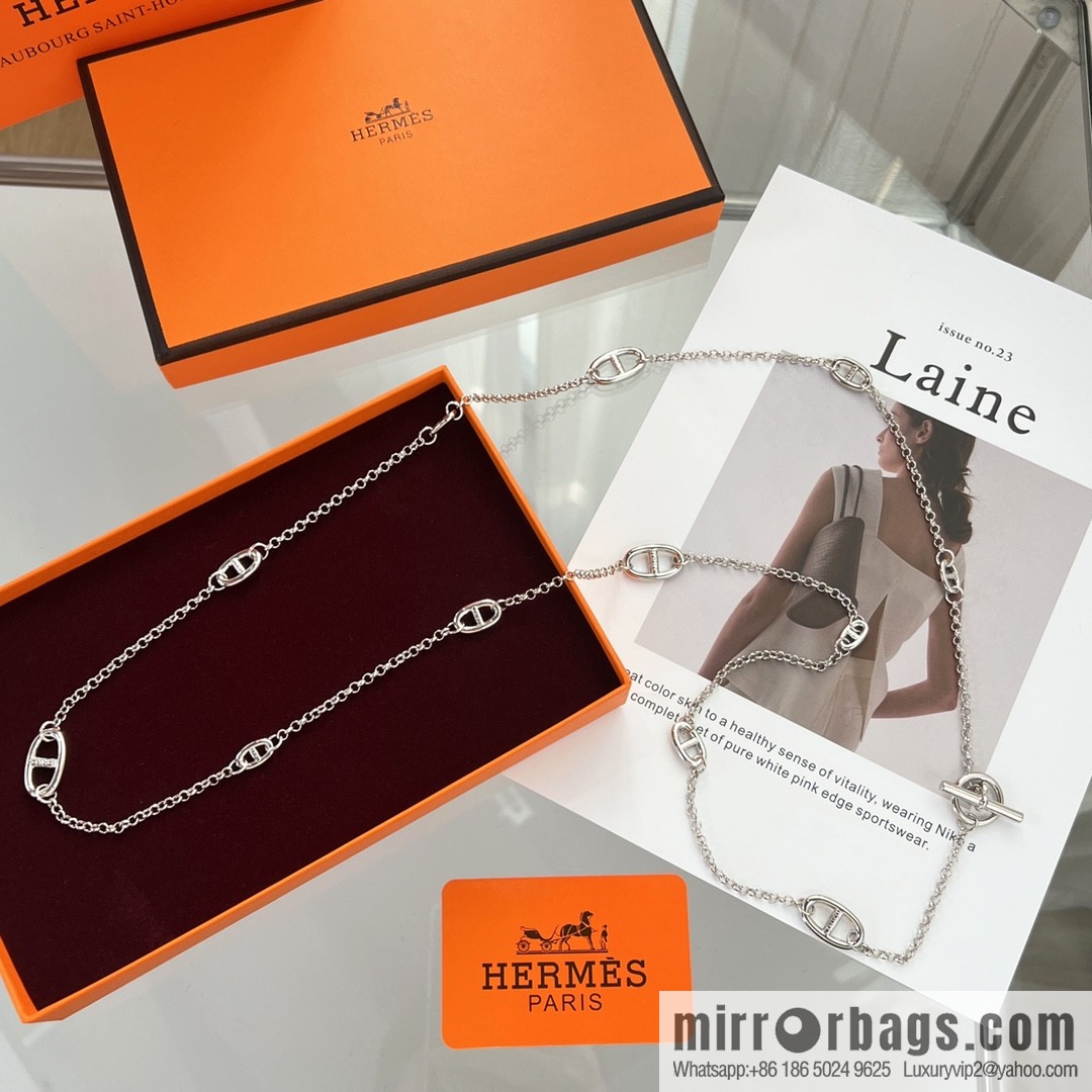 Farandole Hermès HERMES long pig nose sweater chain necklace