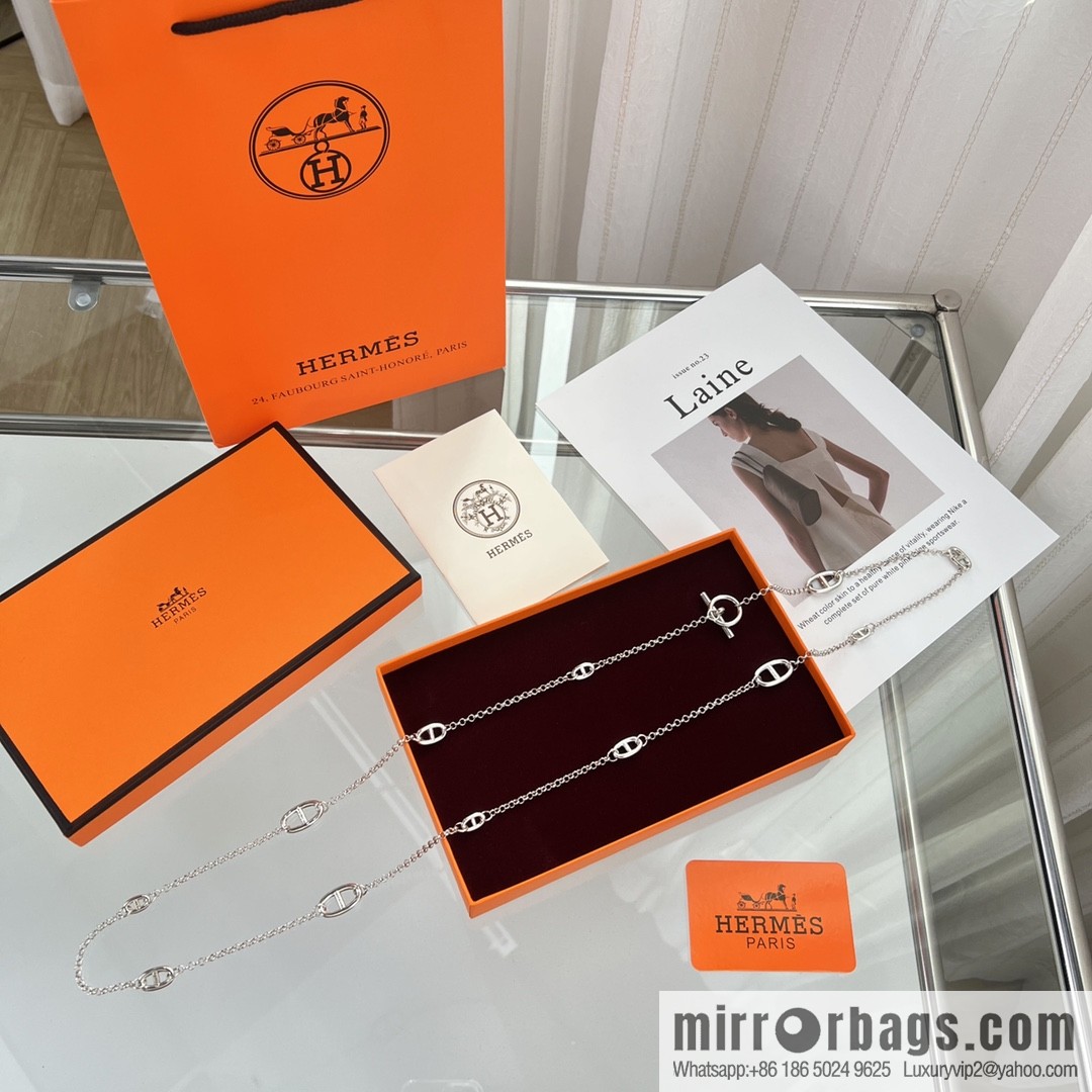 Farandole Hermès HERMES long pig nose sweater chain necklace