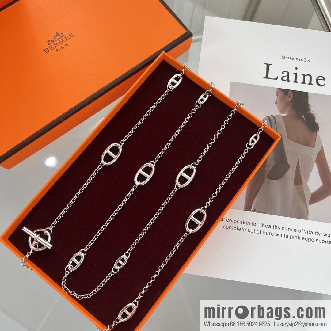 Farandole Hermès HERMES long pig nose sweater chain necklace