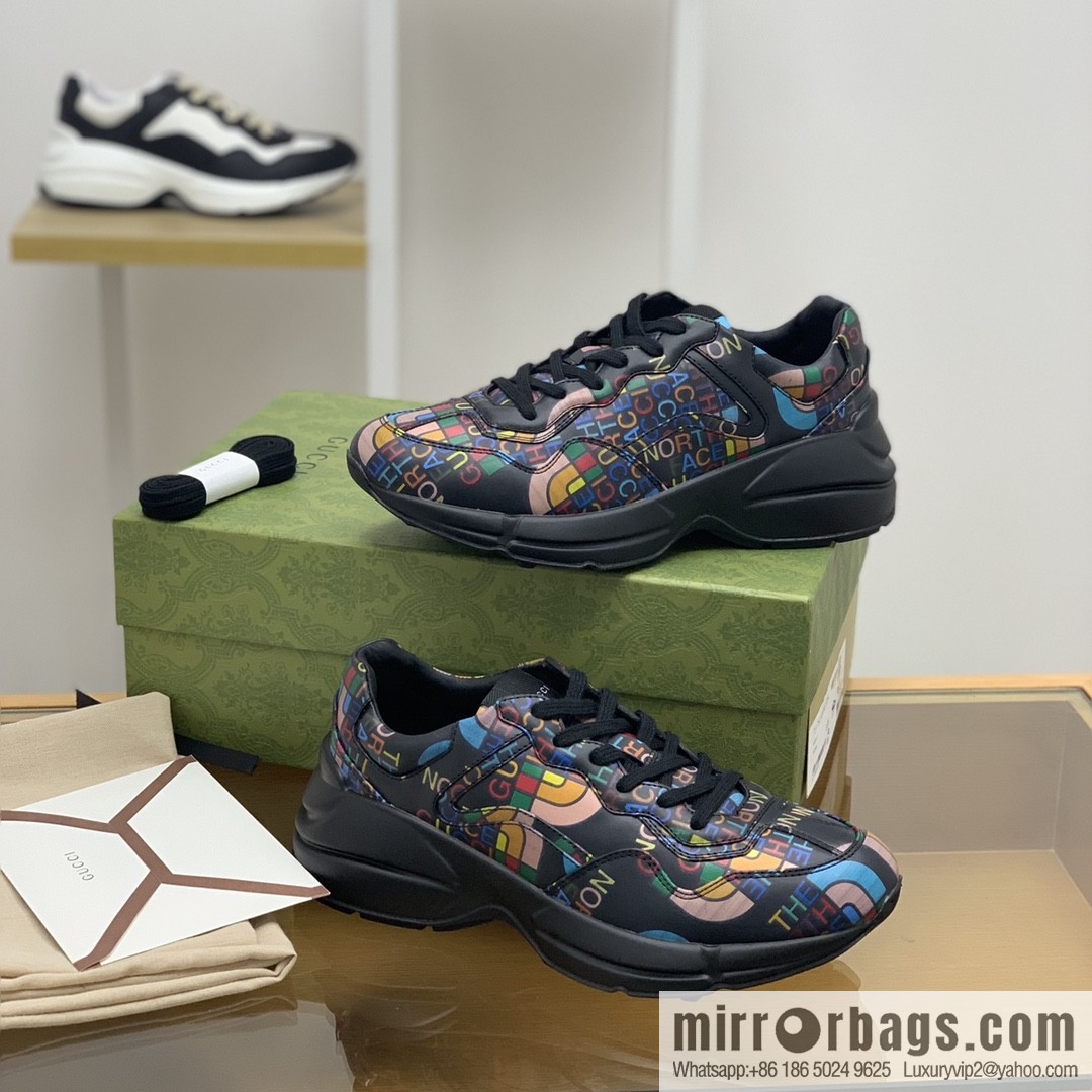 Gucci Gucci [G Replica Luxury Handbag High Version] Unisex Vintage sneakers