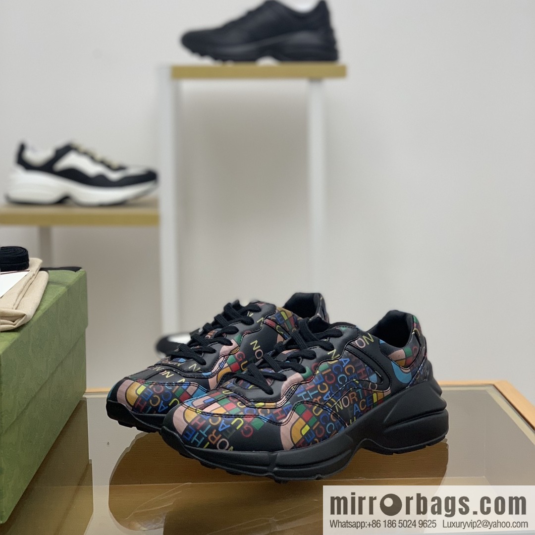 Gucci Gucci [G Replica Luxury Handbag High Version] Unisex Vintage sneakers
