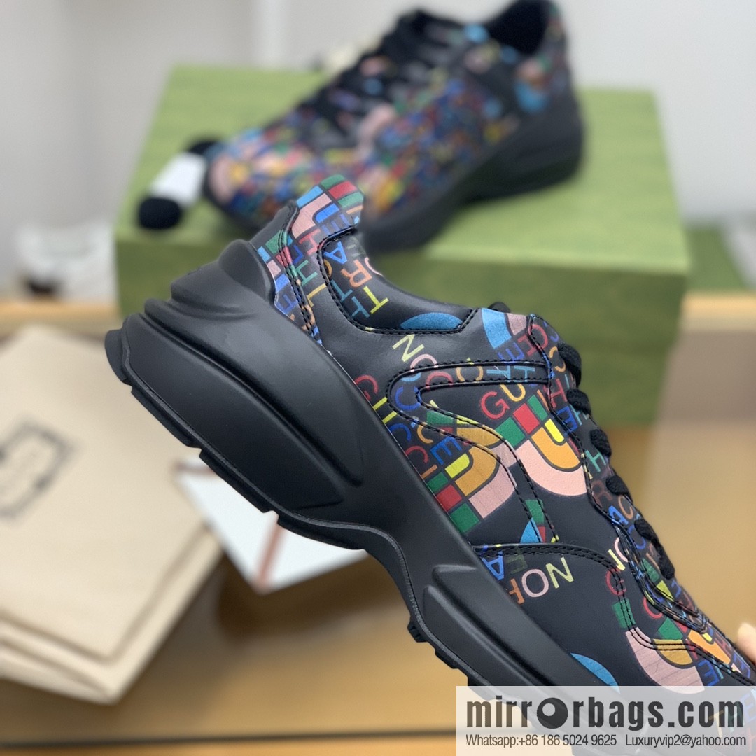 Gucci Gucci [G Replica Luxury Handbag High Version] Unisex Vintage sneakers