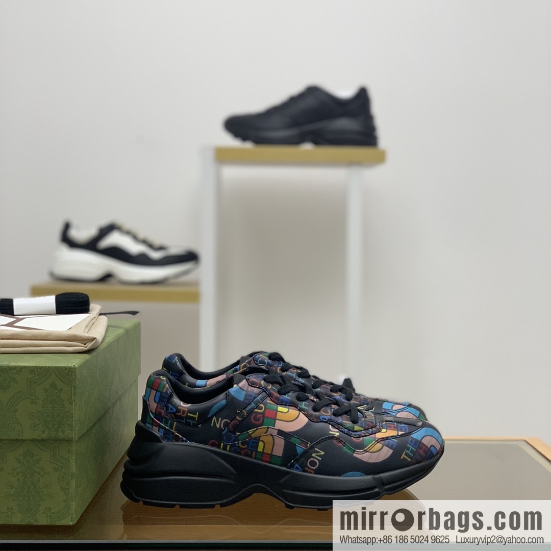 Gucci Gucci [G Replica Luxury Handbag High Version] Unisex Vintage sneakers