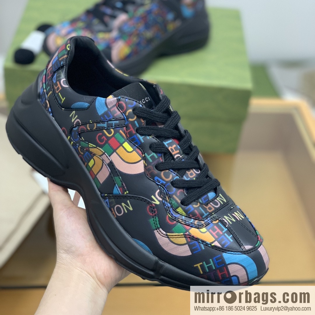 Gucci Gucci [G Replica Luxury Handbag High Version] Unisex Vintage sneakers