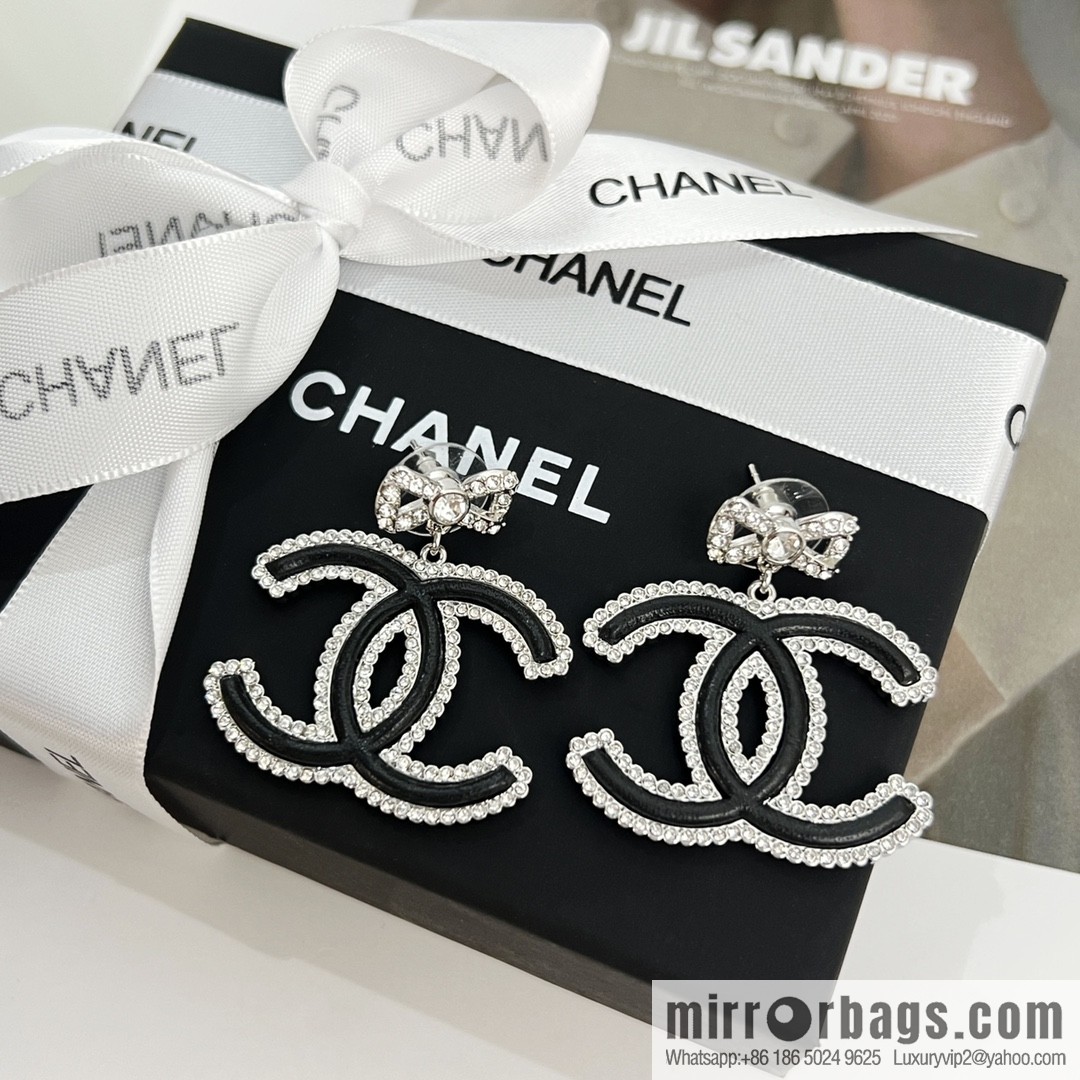 New ☑️ Chanel c2 double c bow stud earrings