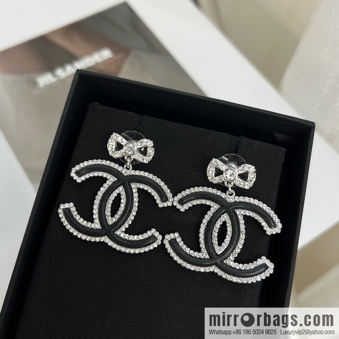 New ☑️ Chanel c2 double c bow stud earrings